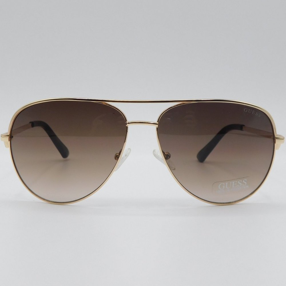 NEW GUESS GU6098 32F GOLD BROWN GRADIENT AVIATOR WOMEN'S SUNGLASSES 64-1… - Picture 3 of 11